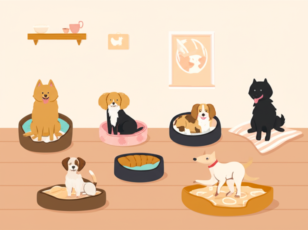 Cozy dog shelter illustration
